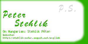 peter stehlik business card